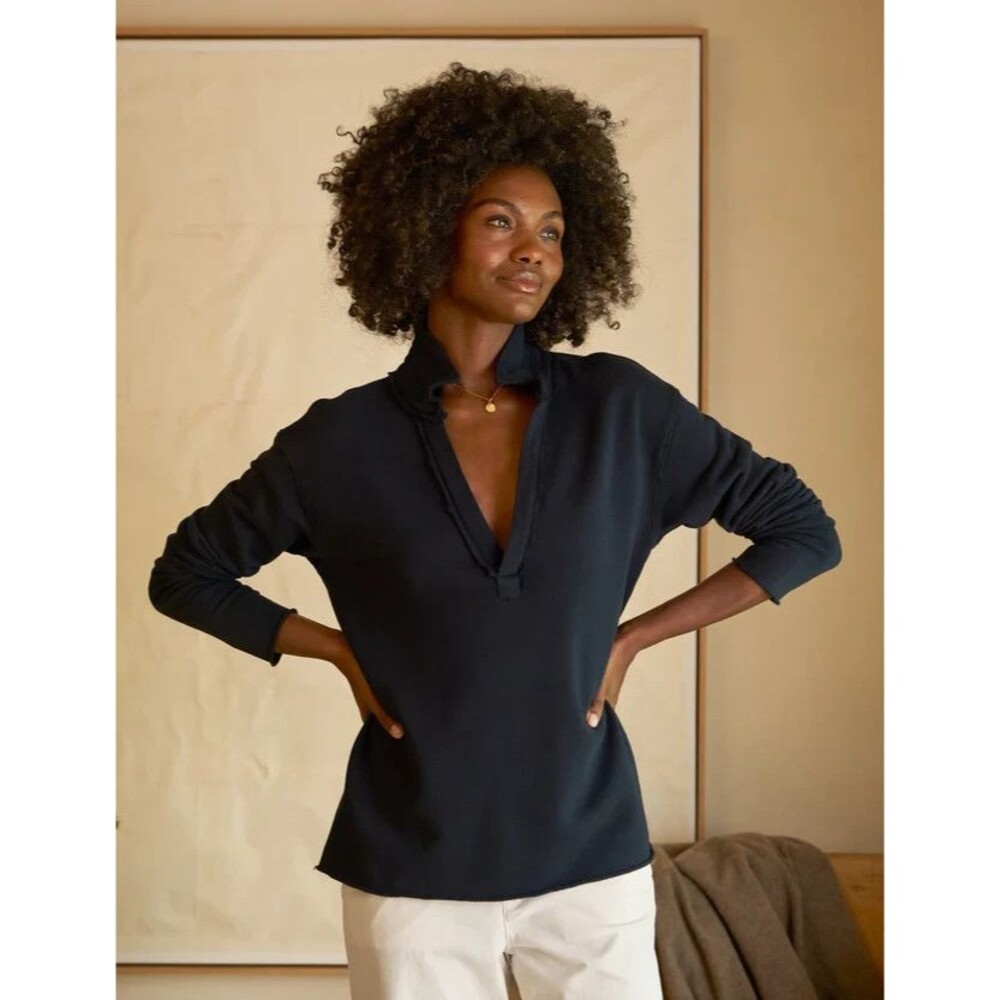 Frank & Eileen Patrick Popover Henley British Royal Navy Triple Fleece Medium